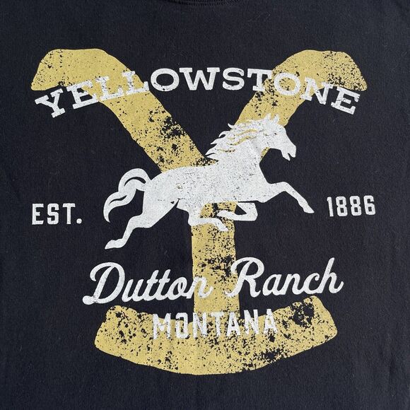 Yellowstone Sweater Womens Large Black Cropped Dutton Ranch TV Series - Picture 3 of 9